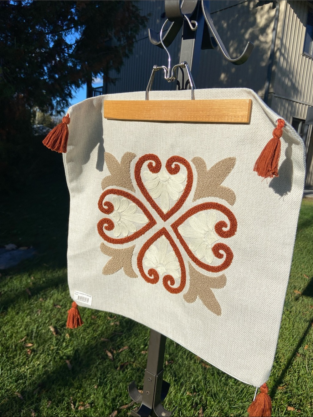 NWT Punch Embroidery Pillow Cover